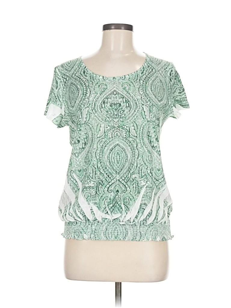 Pre-owned Chico's Short Sleeve T-shirt In Green