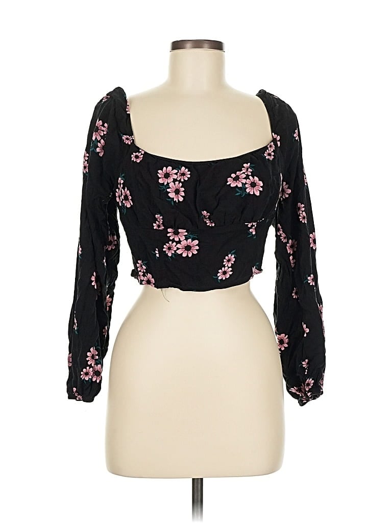 Pre-owned Wild Fable 3/4 Sleeve Blouse In Black