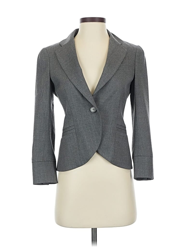 Pre-owned Theory Wool Blazer Jacket In Gray