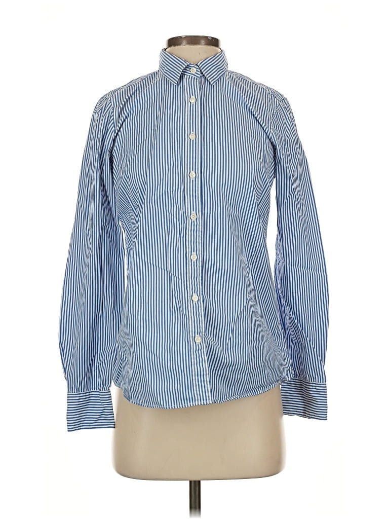 Pre-owned Haberdashery For J.crew Long Sleeve Button Down Shirt In Blue
