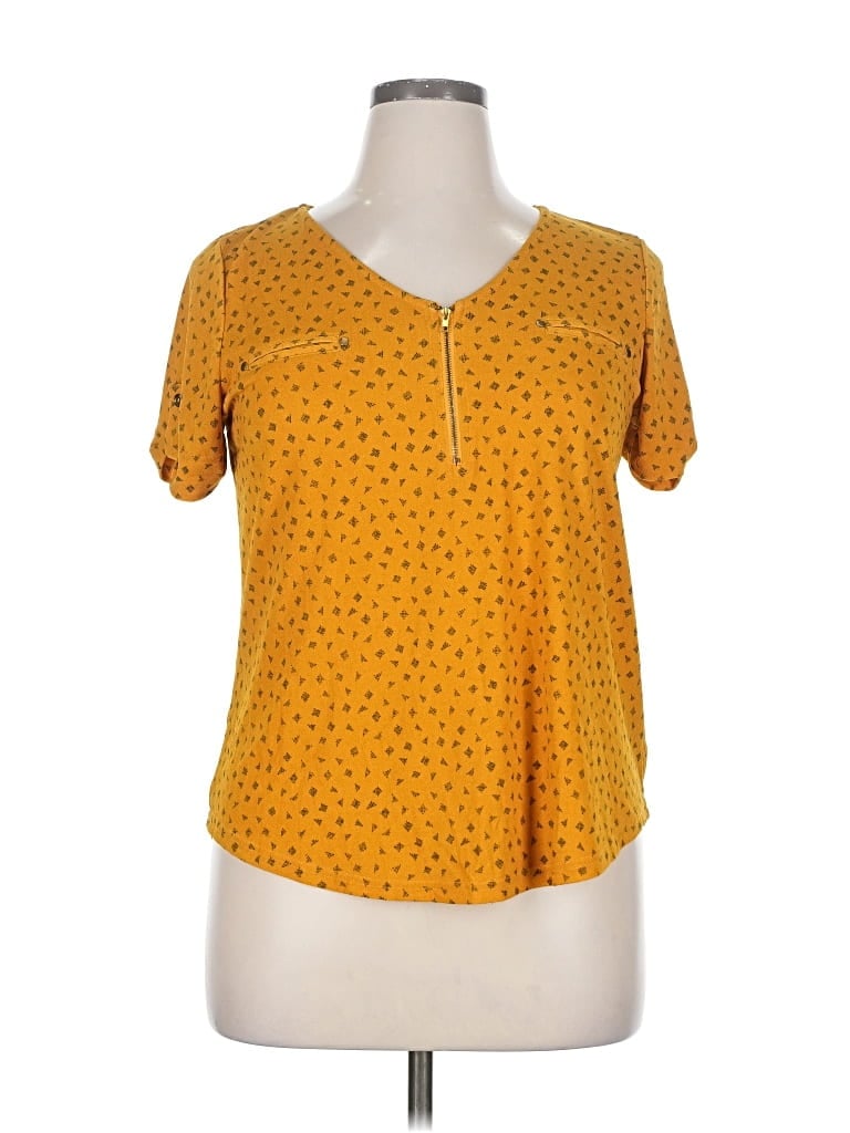 Pre-owned The Workshop Short Sleeve Blouse In Yellow