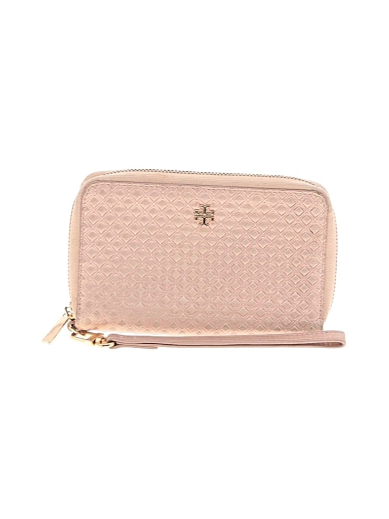 Pre-owned Tory Burch Leather Wristlet In Brown