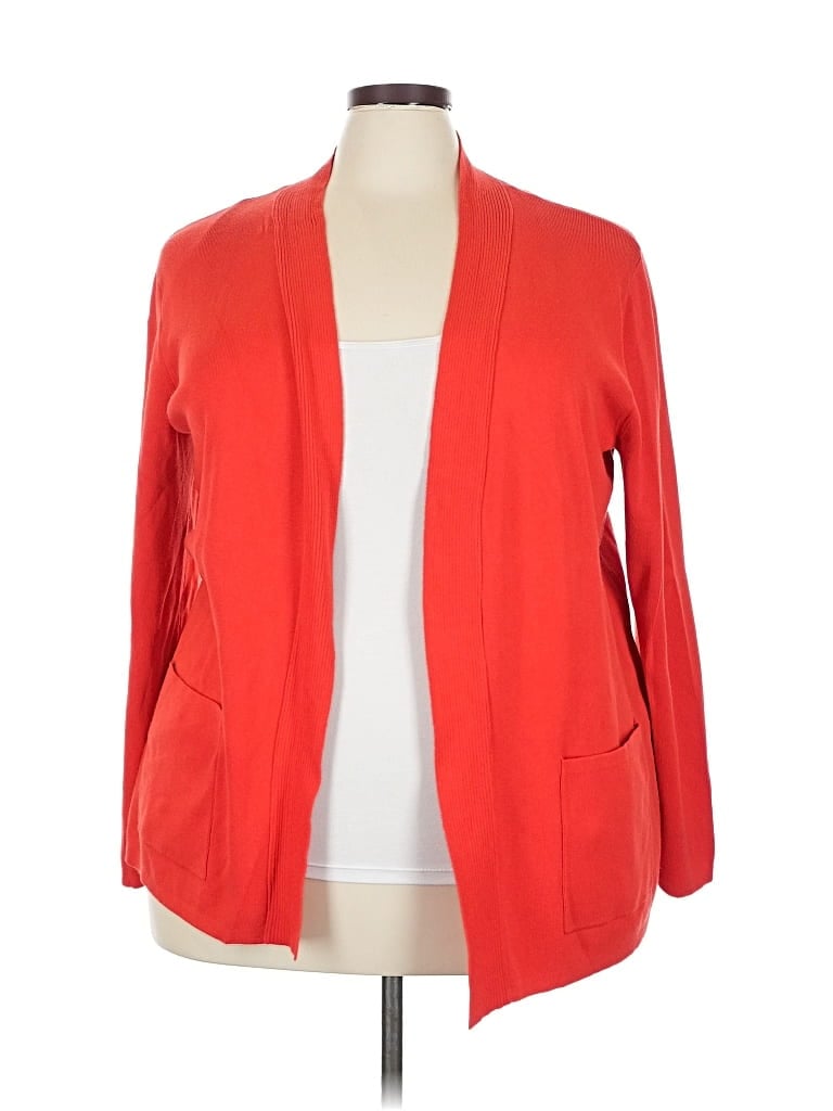 Pre-owned Jones New York Cardigan Sweater In Red