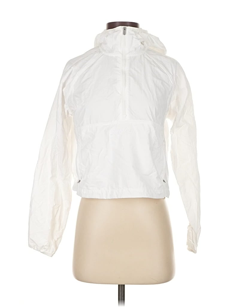 Pre-owned Athleta Windbreaker Jacket In White