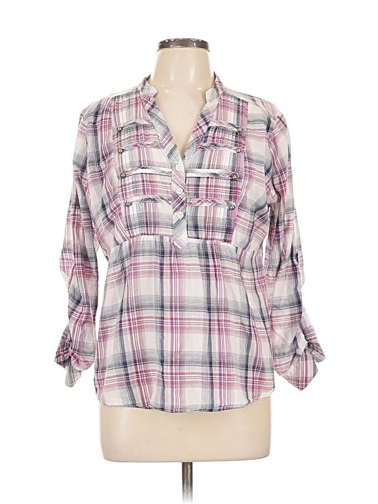 Pre-owned Torrid 3/4 Sleeve Blouse In Pink