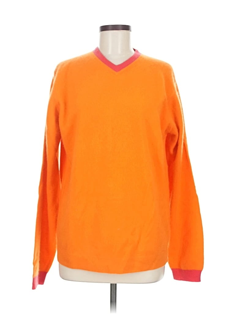 Pre-owned Tommy Hilfiger Cashmere Pullover Sweater In Orange
