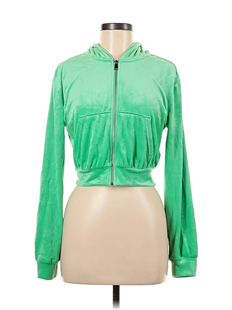 Divided By H&m Zip Up Hoodie In Green