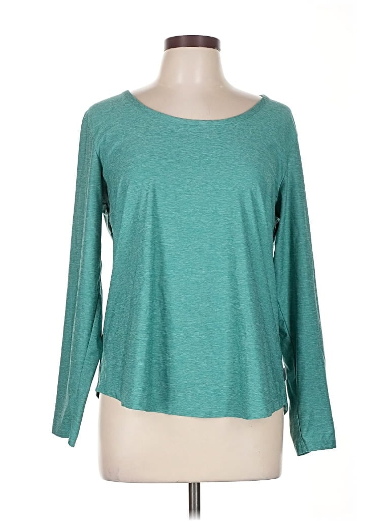 Pre-owned Eddie Bauer 3/4 Sleeve T-shirt In Blue