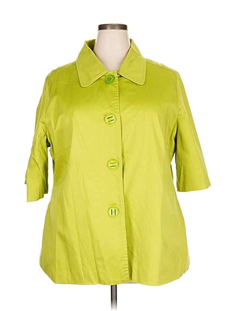 Pre-owned Live A Little 3/4 Sleeve Button Down Shirt In Green