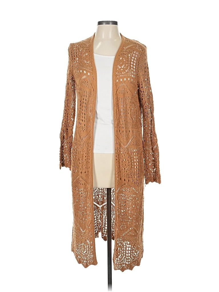 Pre-owned Chelsea & Theodore Cardigan Sweater In Brown