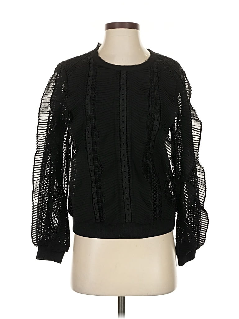Pre-owned Daniel Rainn Long Sleeve Blouse In Black