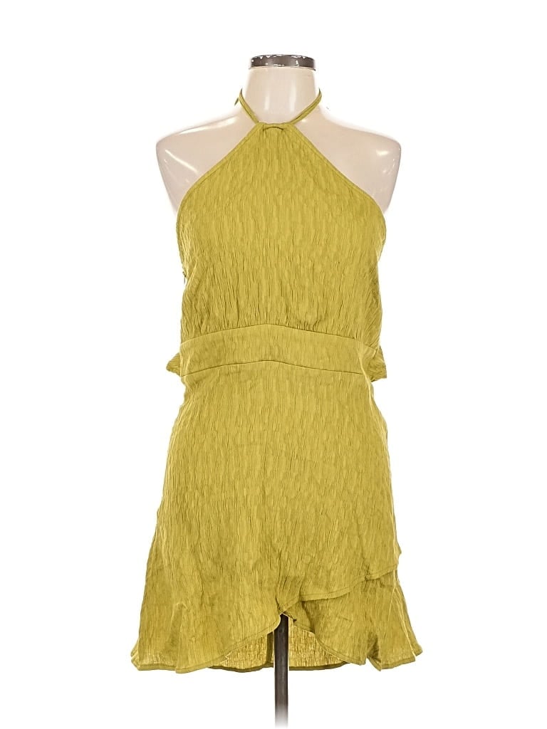 Pre-owned Cider Sleeveless Top Green Halter Neckline Tops