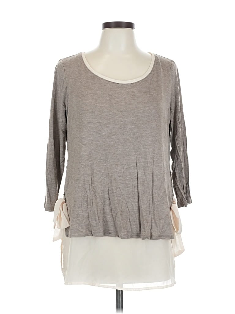 Pre-owned Lc Lauren Conrad 3/4 Sleeve T-shirt In Gray