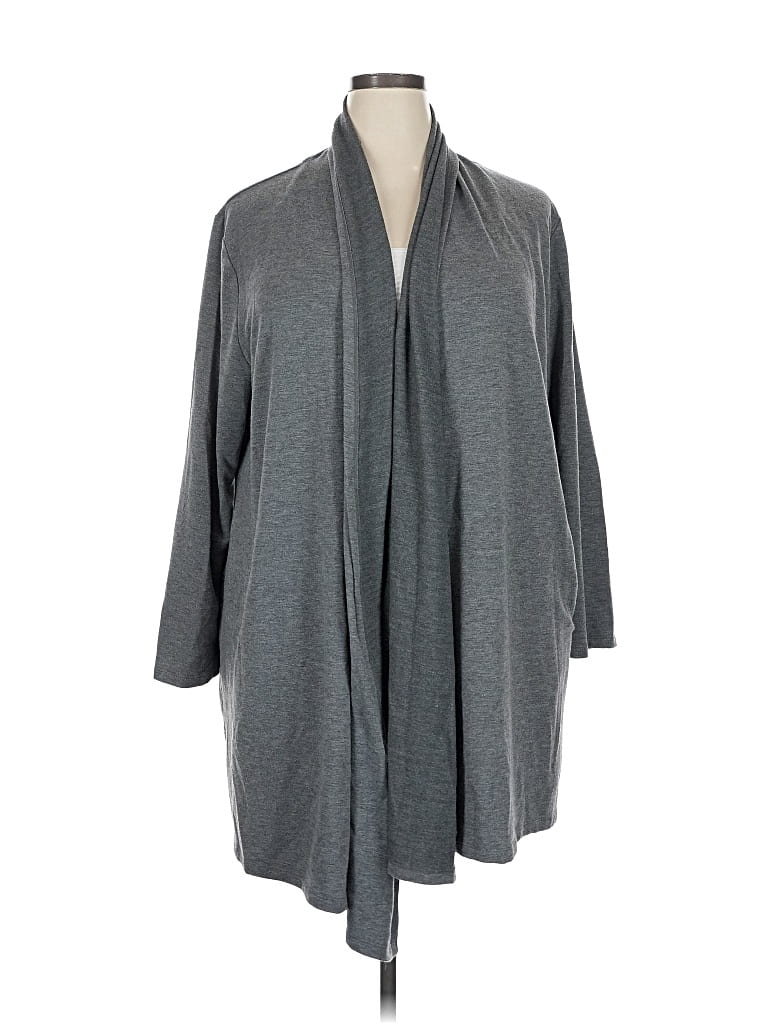 Pre-owned Ava & Viv Cardigan Sweater In Gray