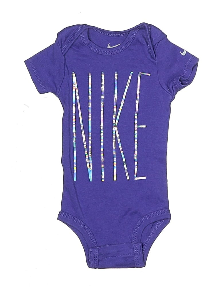 Pre-owned Nike Babies' Short Sleeve Onesie In Purple