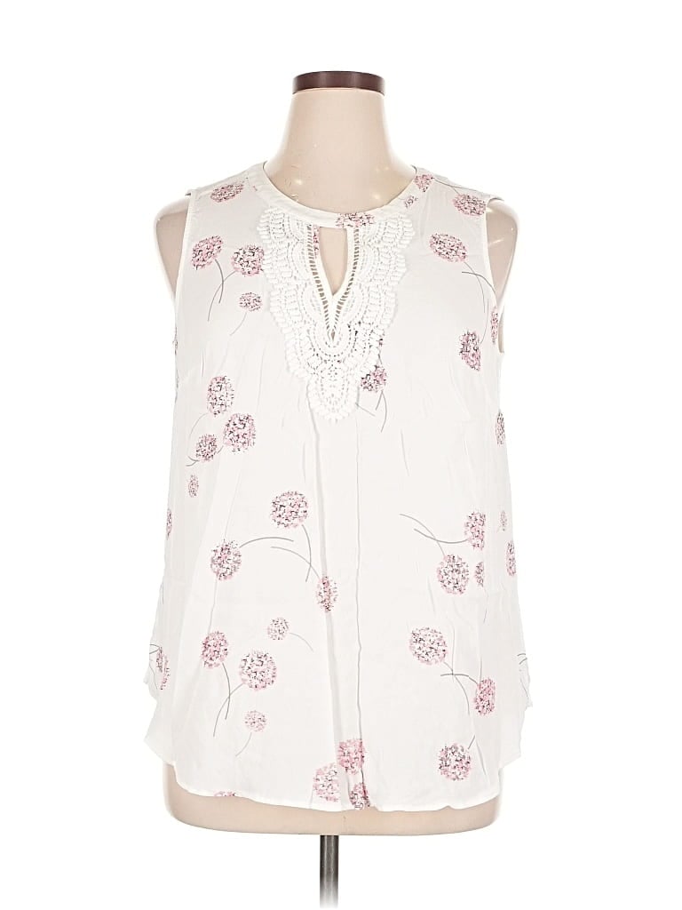 Pre-owned Daniel Rainn Sleeveless Blouse In White