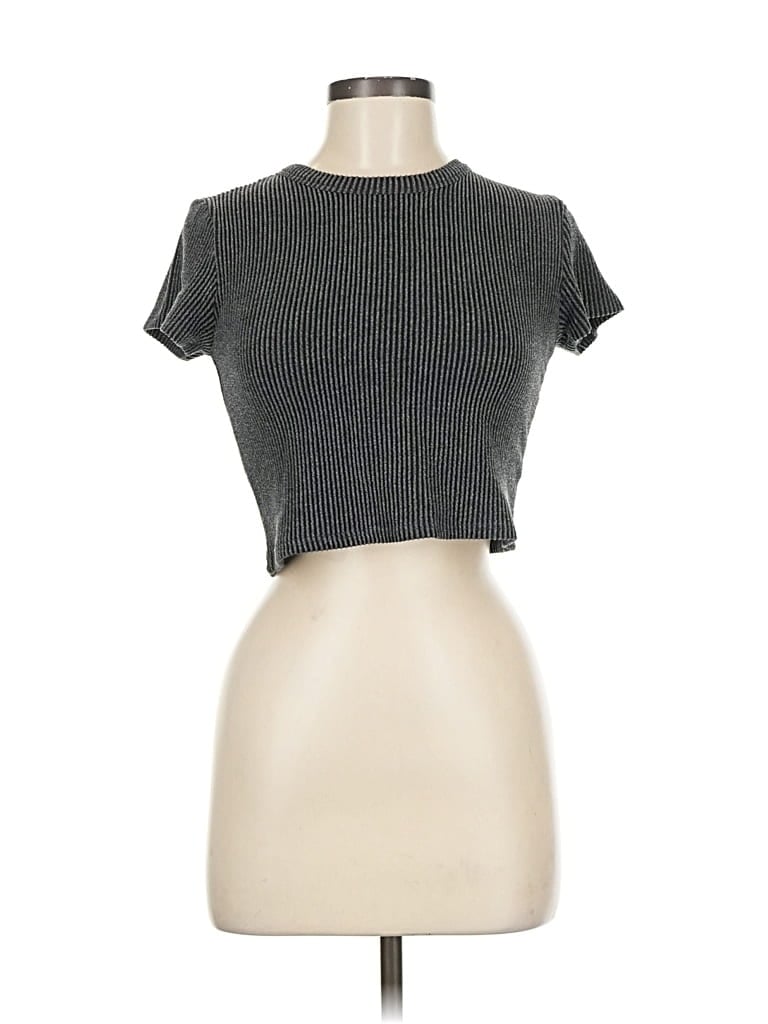 Pre-owned Moa Moa Short Sleeve Turtleneck In Gray