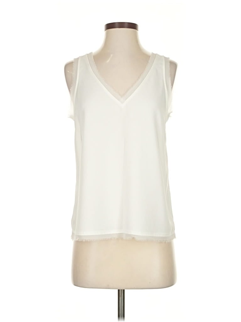Pre-owned Chelsea28 Sleeveless Blouse In White