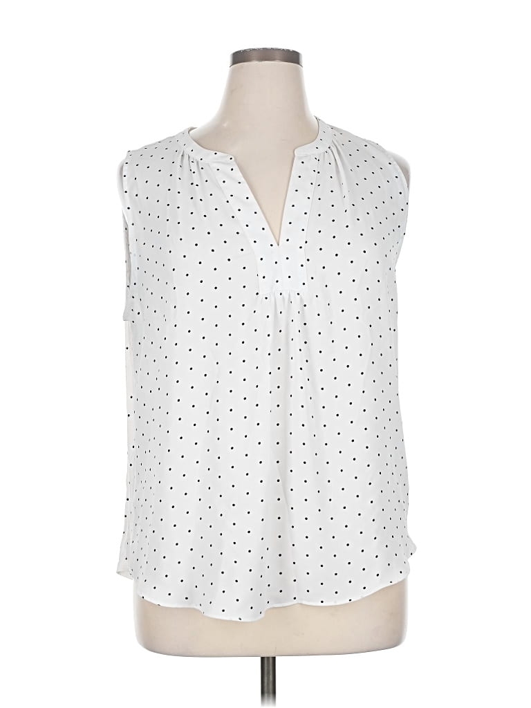 Pre-owned Ann Taylor Loft Sleeveless Blouse In White