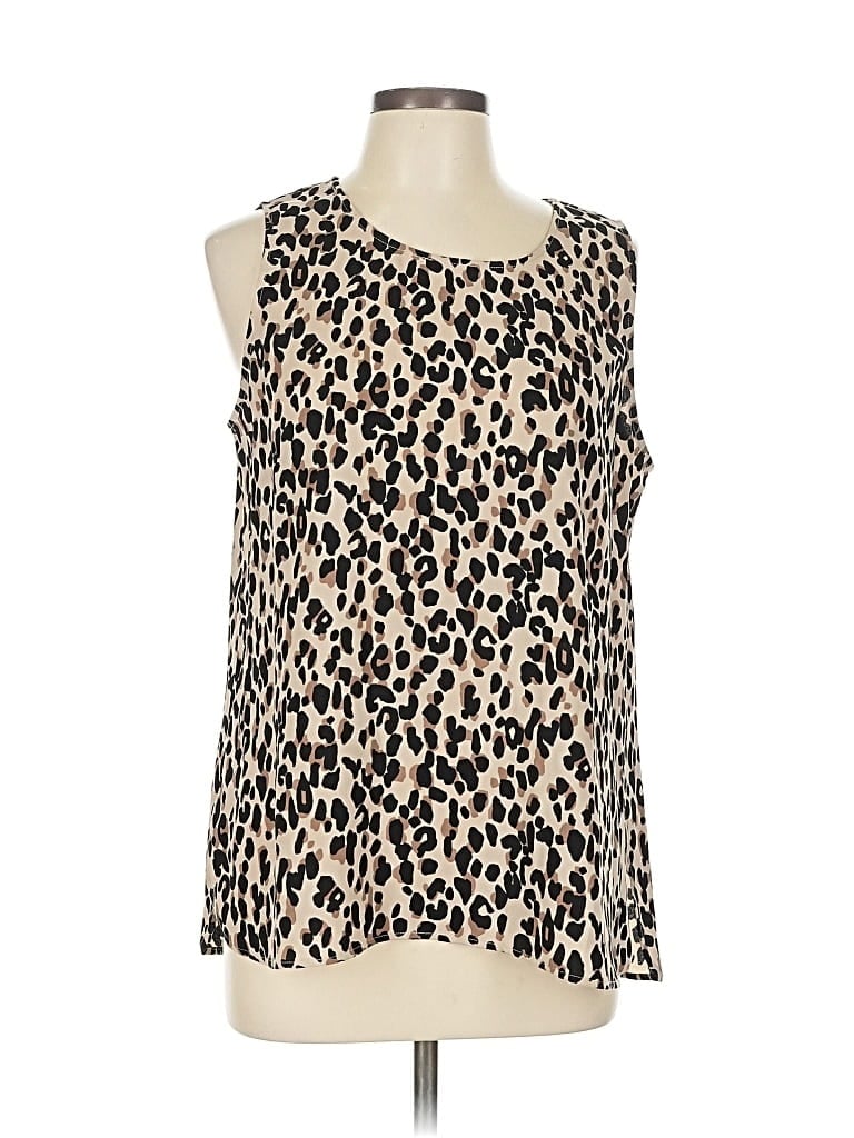 Pre-owned Halogen Sleeveless Blouse In Brown