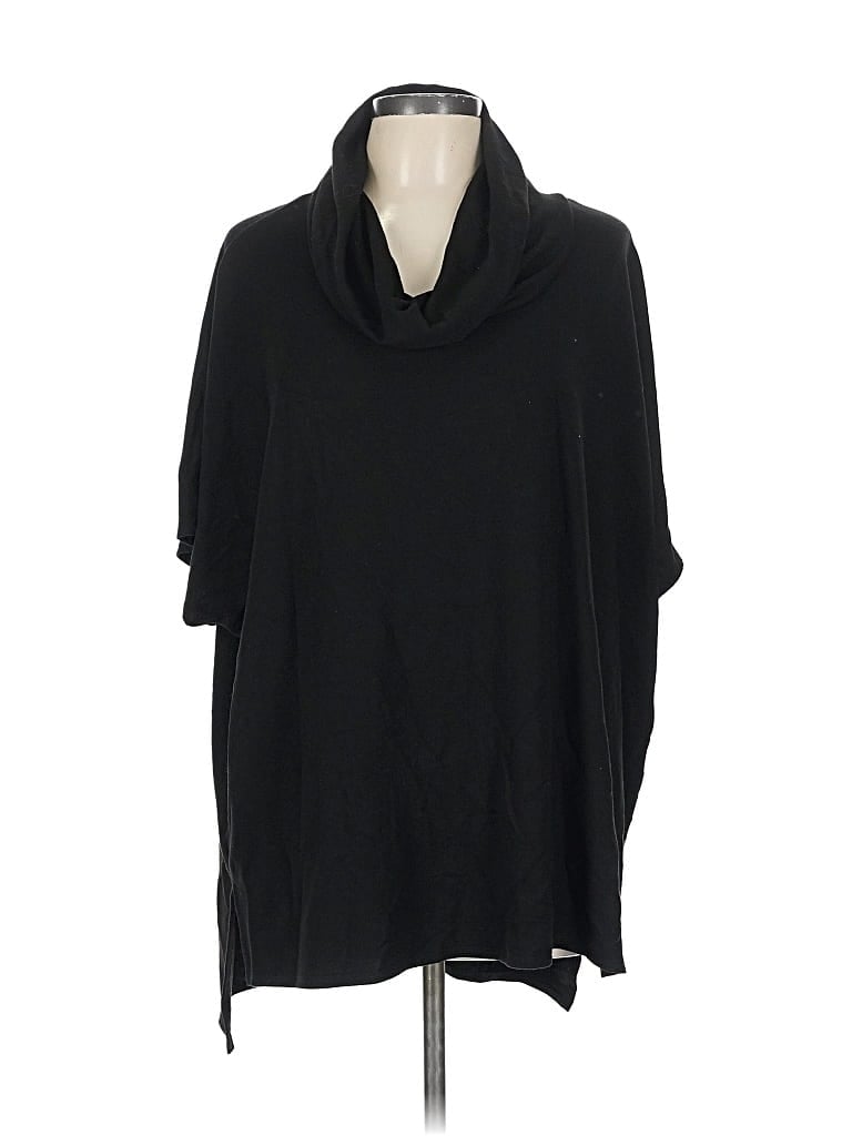 Pre-owned Time And Tru Short Sleeve Turtleneck In Black