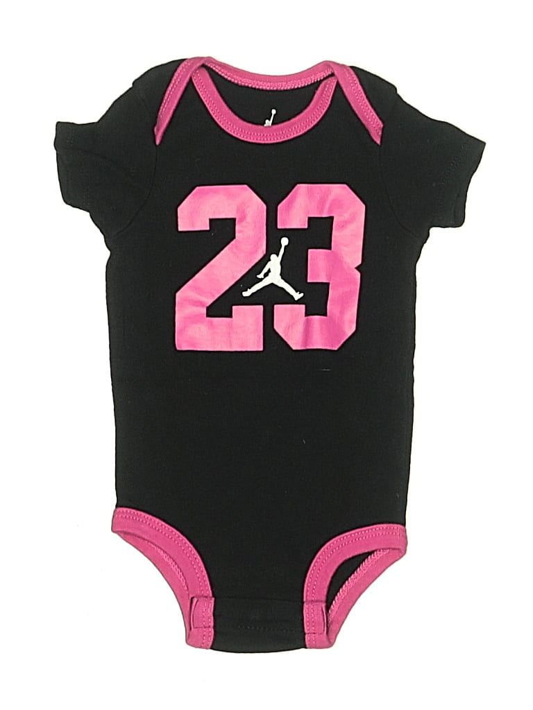 Pre-owned Air Jordan Babies' Short Sleeve Onesie In Black