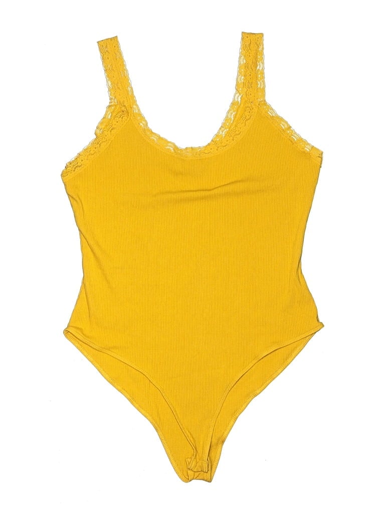 Pre-owned Ambiance Bodysuit In Yellow