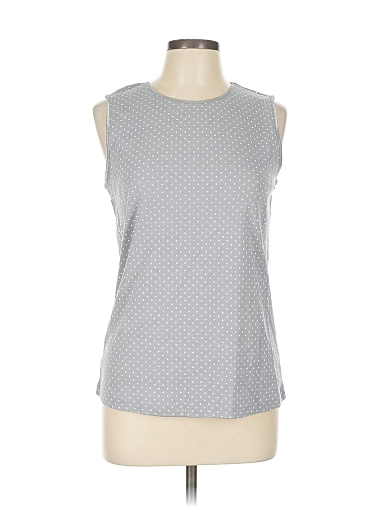 Pre-owned Christopher & Banks Sleeveless Top Gray Boatneck Tops