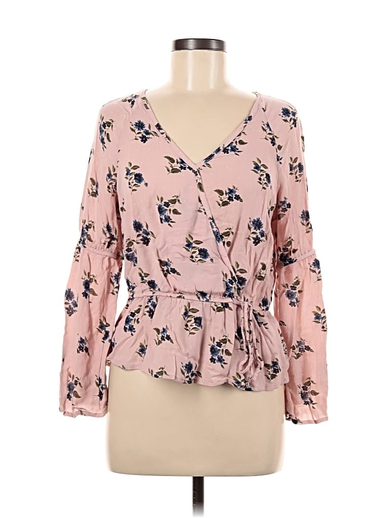 Pre-owned American Eagle Outfitters Long Sleeve Blouse In Pink