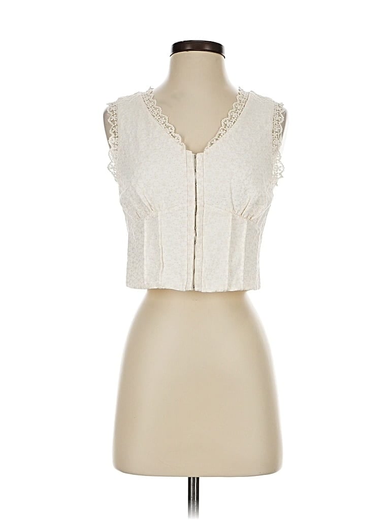 Pre-owned Kirious Sleeveless Blouse In White