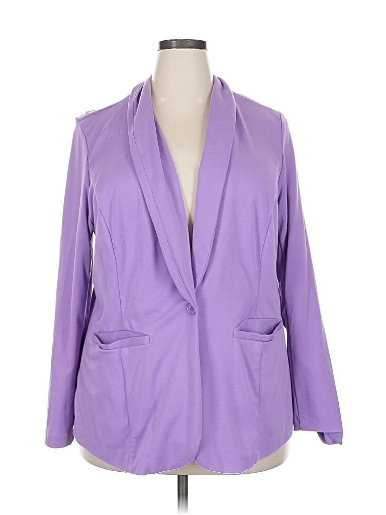 Pre-owned Eloquii Blazer Jacket In Purple