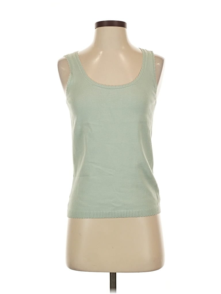 St John Tank Top Green Strapless Neckline Tops In Green