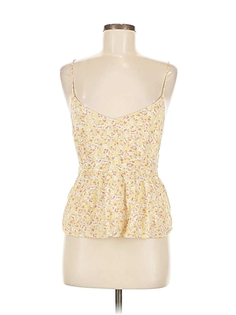 Pre-owned Abercrombie & Fitch Sleeveless Top Yellow Sweetheart Neckline Tops