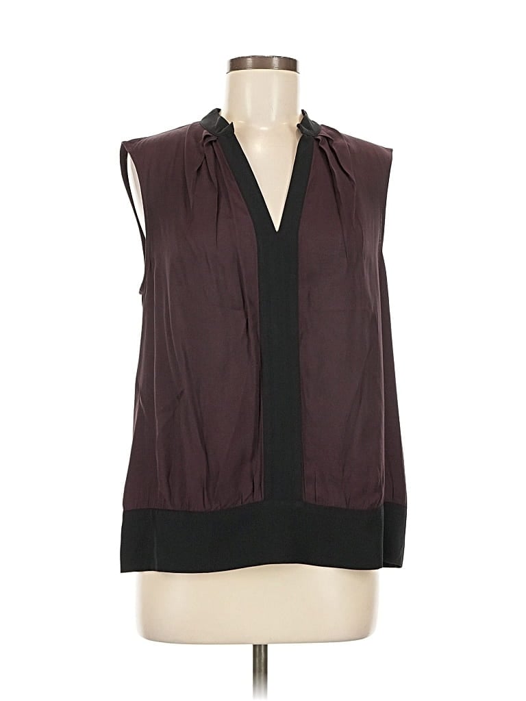 Pre-owned Calvin Klein Sleeveless Blouse In Burgundy