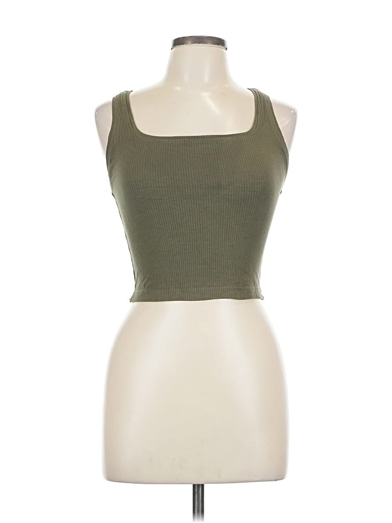 Pre-owned Unbranded Tank Top Green Strapless Neckline Tops