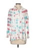 Aqua 100% Rayon Hearts Ivory 3/4 Sleeve Blouse Size S - photo 1