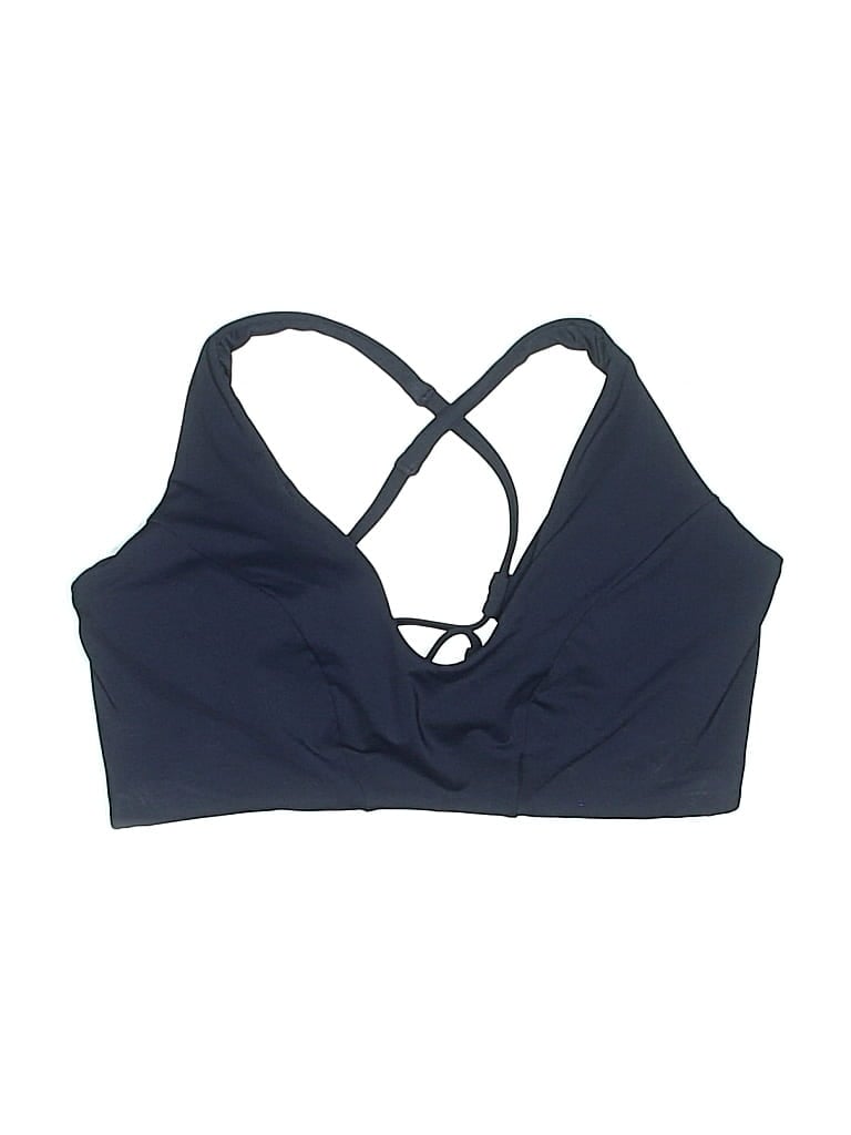 Pre-owned Athleta Swimsuit Top Blue Solid Pattern Swimwear