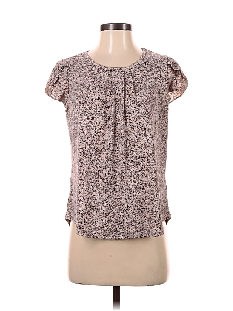 Pre-owned Adrianna Papell Short Sleeve Blouse In Brown