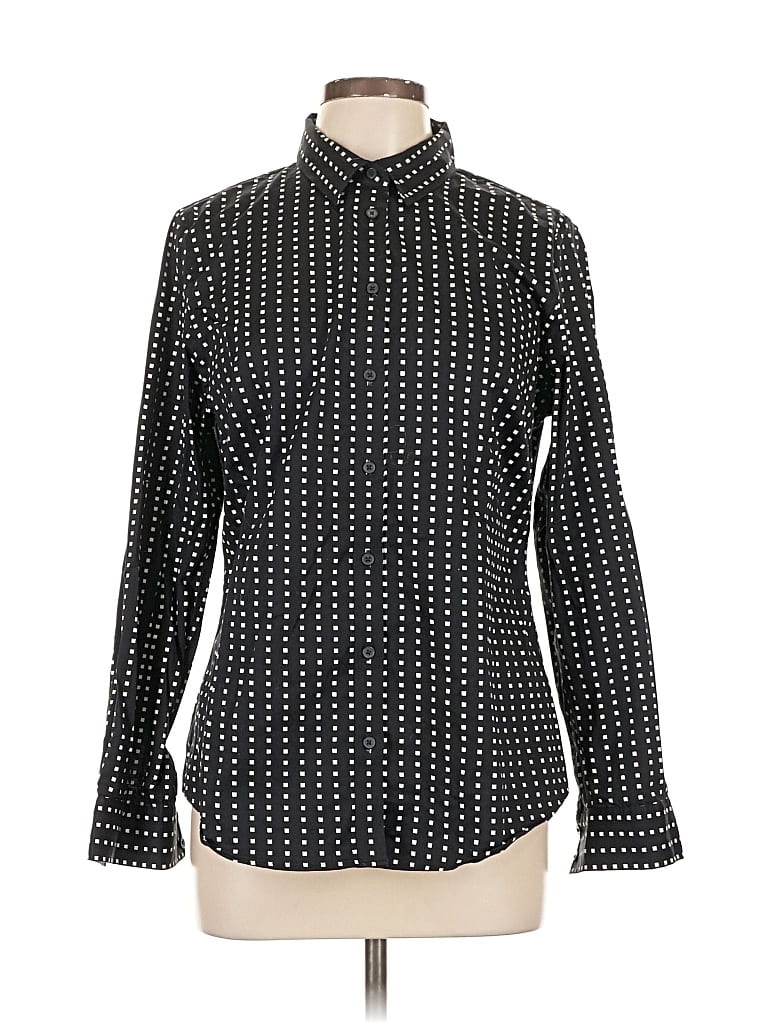 Pre-owned Banana Republic Factory Store Long Sleeve Blouse In Black