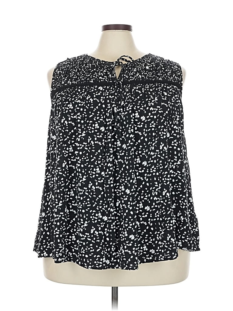 Pre-owned Lane Bryant 3/4 Sleeve Blouse In Black