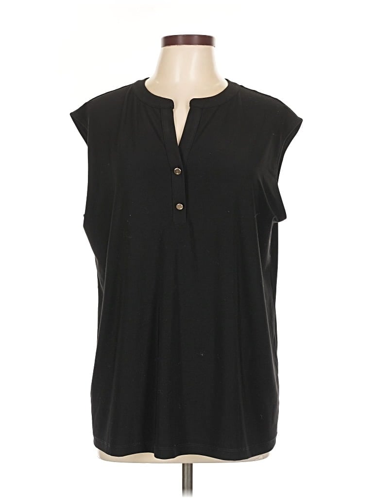 Pre-owned Anne Klein Sleeveless Blouse In Black