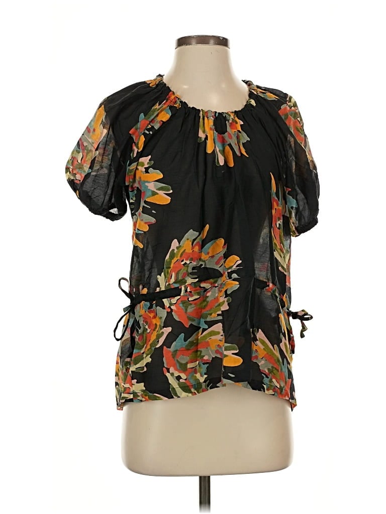 Pre-owned French Connection Short Sleeve Blouse In Black