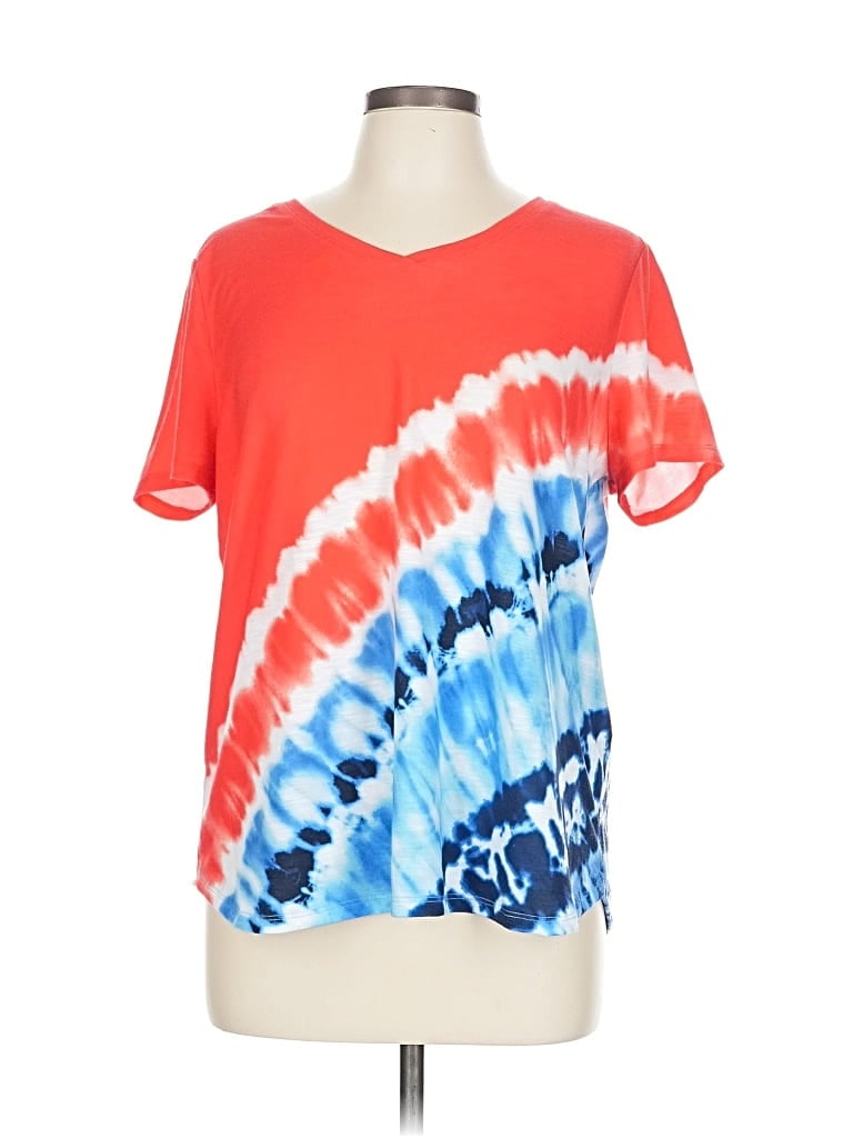 Pre-owned Zenergy By Chico's Short Sleeve T-shirt In Red