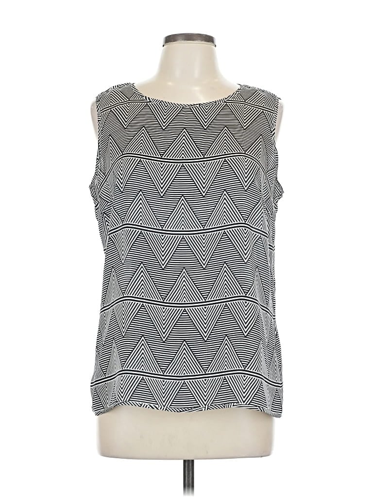 Pre-owned Tommy Hilfiger Sleeveless Top Gray Boatneck Tops