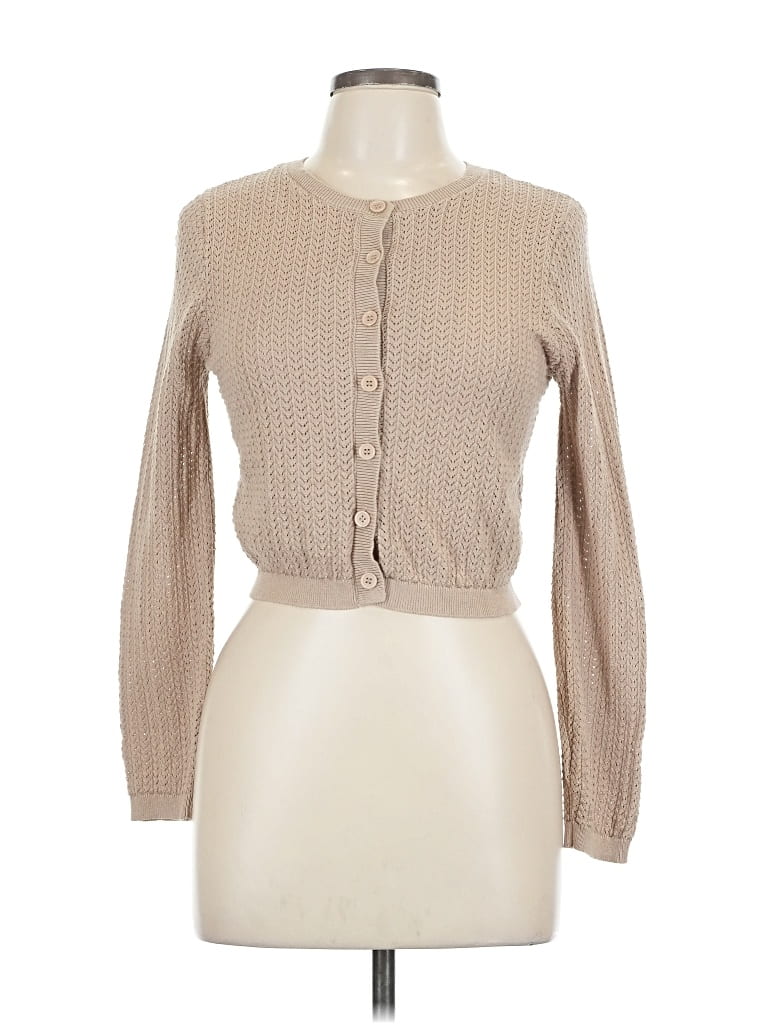 Pre-owned Madden Nyc Long Sleeve Top Tan Square Neckline Tops In Brown