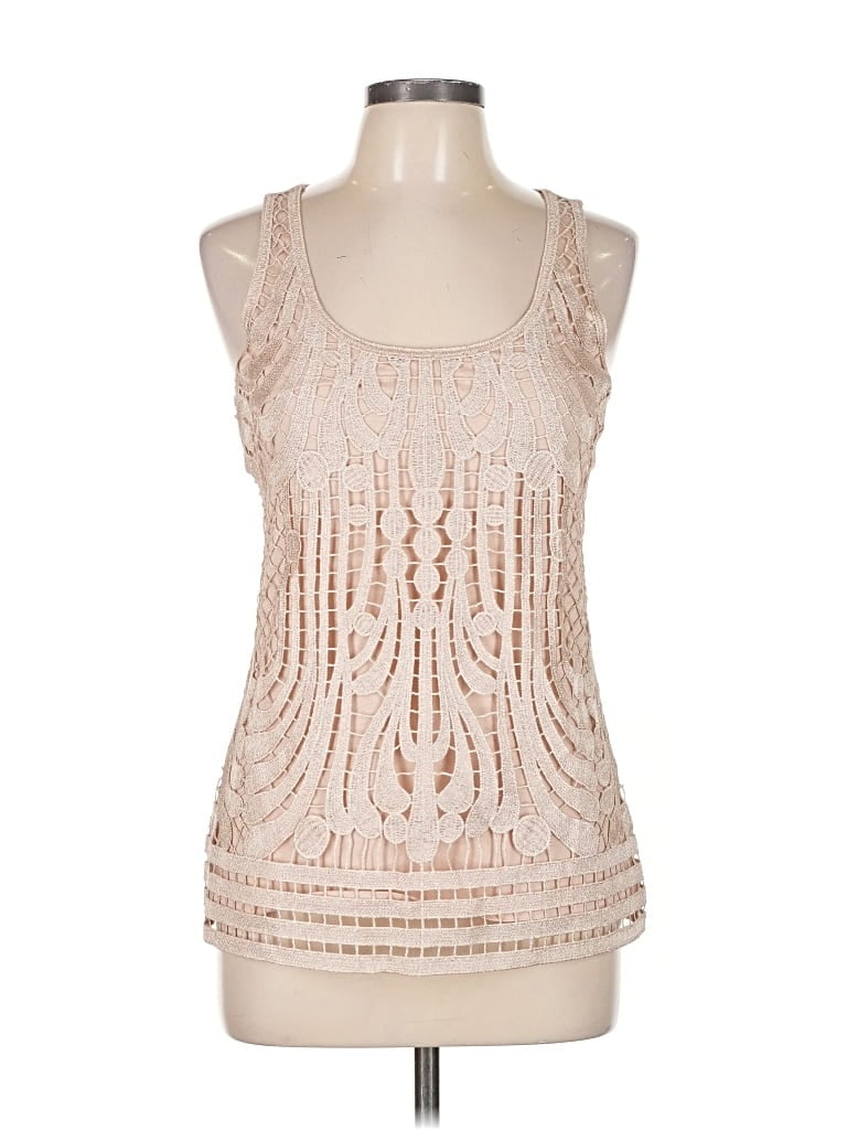 Pre-owned Express Sleeveless Top Ivory Halter Neckline Tops In White