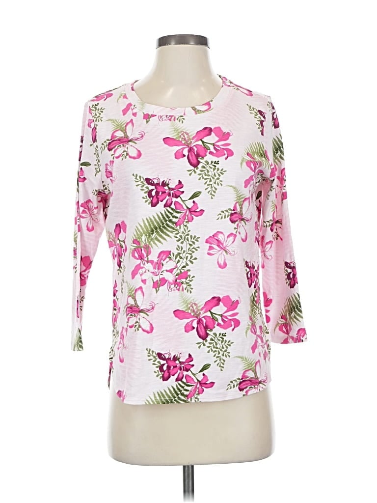 Pre-owned Tommy Bahama 3/4 Sleeve T-shirt In Pink