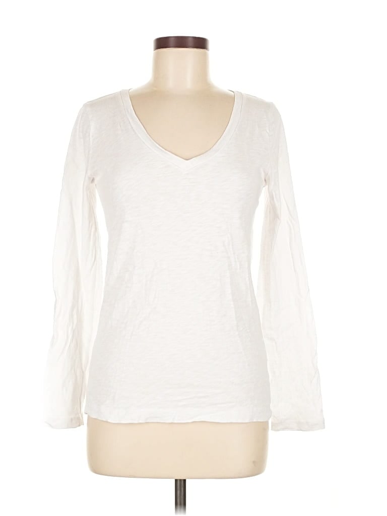 Pre-owned J.crew Factory Store Long Sleeve T-shirt In White