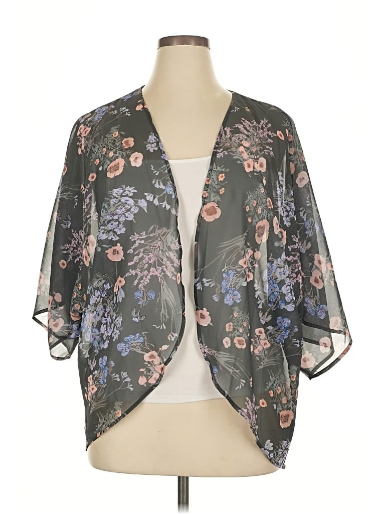 Pre-owned Unbranded Kimono In Gray