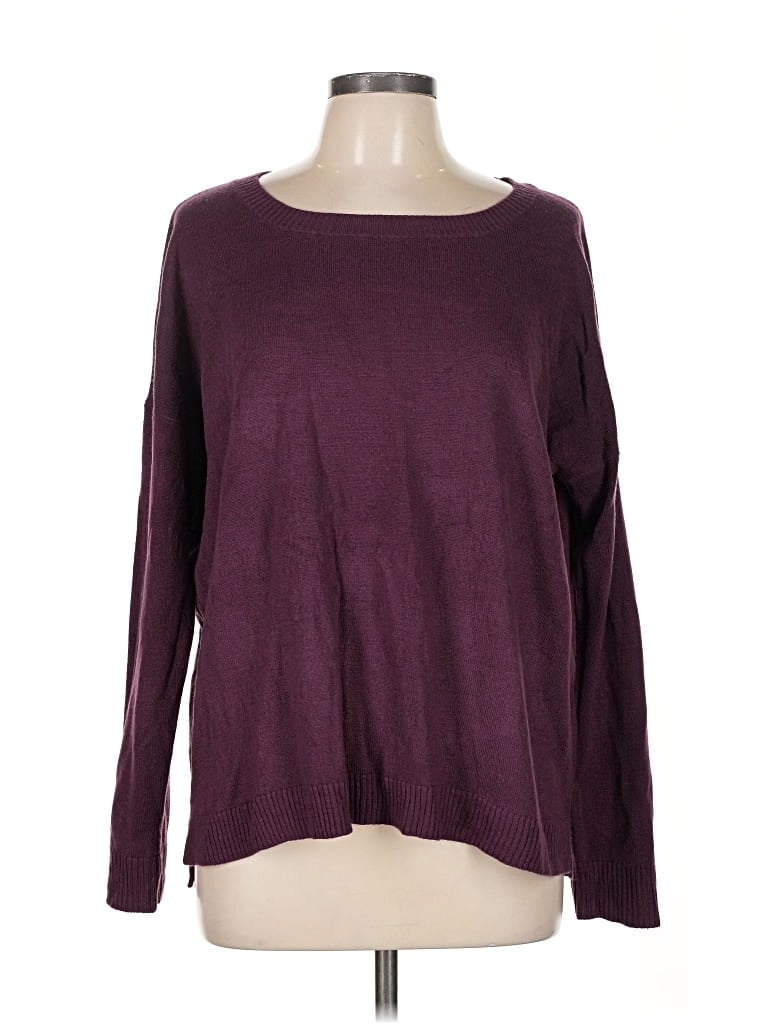 Pre-owned Larry Levine Pullover Sweater In Burgundy